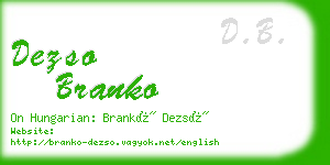 dezso branko business card